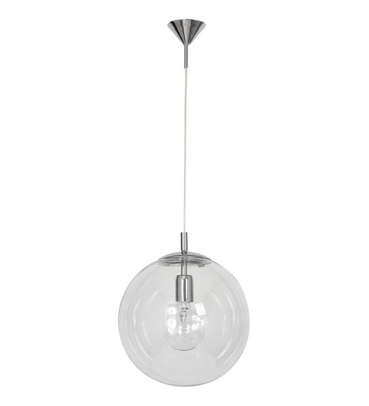 Lampa wisząca Globus bezbarwna 30cm szklana kula do kuchni salonu jadalni sypialni
