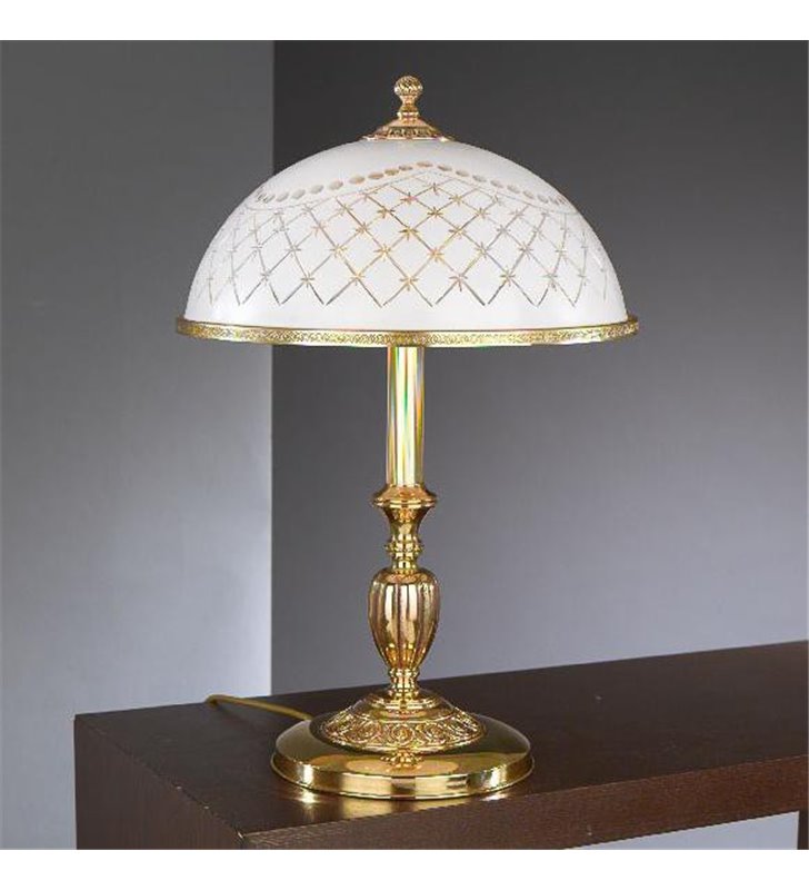 Nocna lampa włoska Topaz1 Złoto szkło zdobione