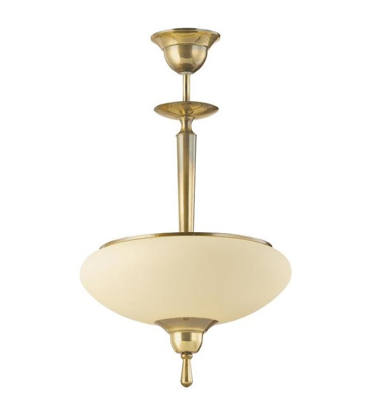 Lampa wisząca sufitowa pojedyncza złota Agat styl klasyczny np. do kuchni jadalni