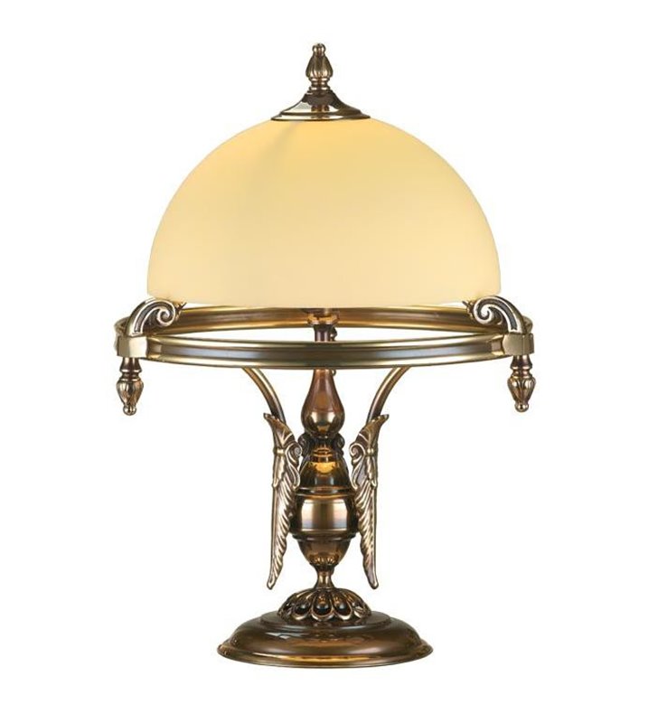 Lampa gabinetowa stołowa Cordoba I patyna połysk zdobiona podstawa do wnętrz stylowych