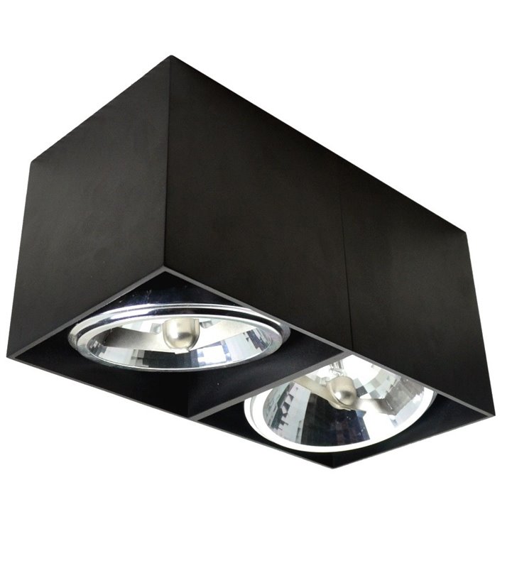 Lampa sufitowa downlight Box czarna podwójna oprawa ruchoma
