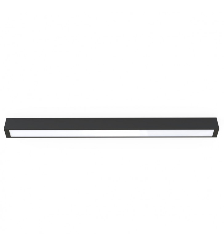 Wąski czarny nowoczesny plafon Straight Black długi 90cm