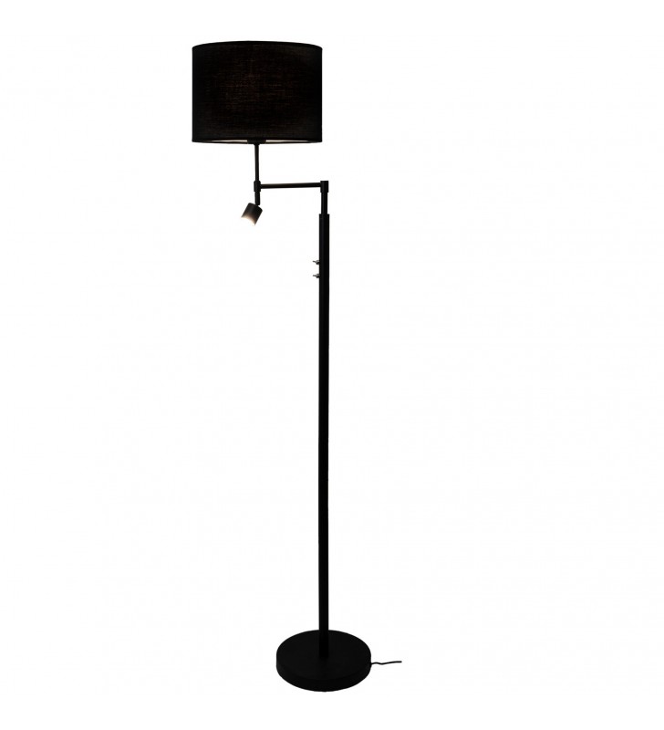 Czarna nowoczesna lampa podłogowa Comba 2 włączniki abażur