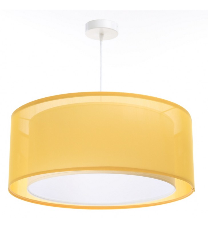 Lampa wisząca z abażurem Isadora 60cm żółta duża 60cm 3x60cm