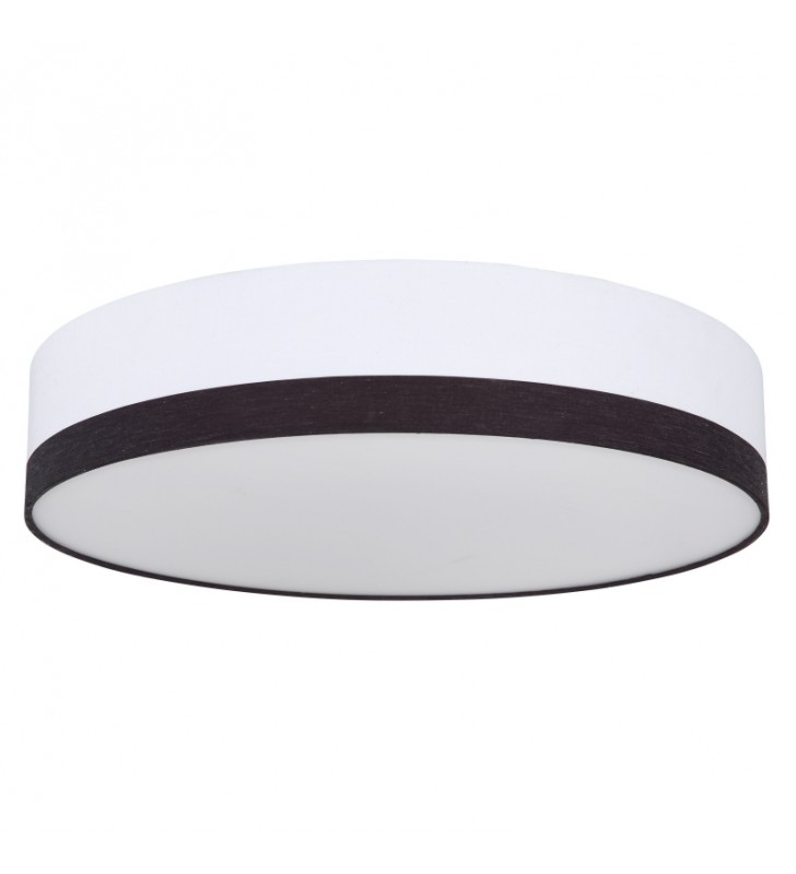 Biało czarny okrągły plafon Maggy LED 50cm zmiana barwy światła włącznikiem ściennym