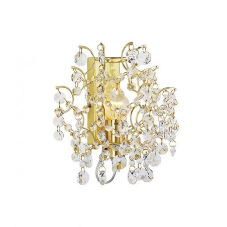 Kryształowa złota lampa ścienna Sofiero bezbarwne kryształy do eleganckiego wnętrza styl glamour