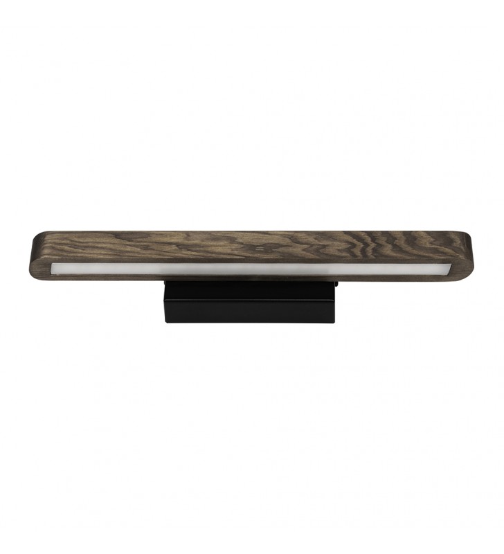 Podłużny drewniany kinkiet w kolorze orzecha z czarnym metalem Forestier LED 3000K